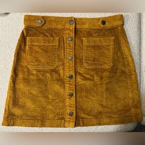 Madewell Mustard Corduroy Mini Skirt